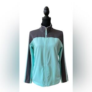 Made for Life: Sporty Mint Green and Gray Ski Jacket with Performance Material